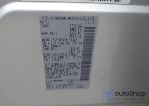 2019 Infiniti Qx60 Luxe from USA, damaged, VIN 5N1DL0MN6KC518514